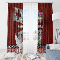 Mate Ma'a Tonga Window Curtain Haamonga a Maui and White Dove - Tongan Kupesi Ngatu LT03 - Polynesian Pride