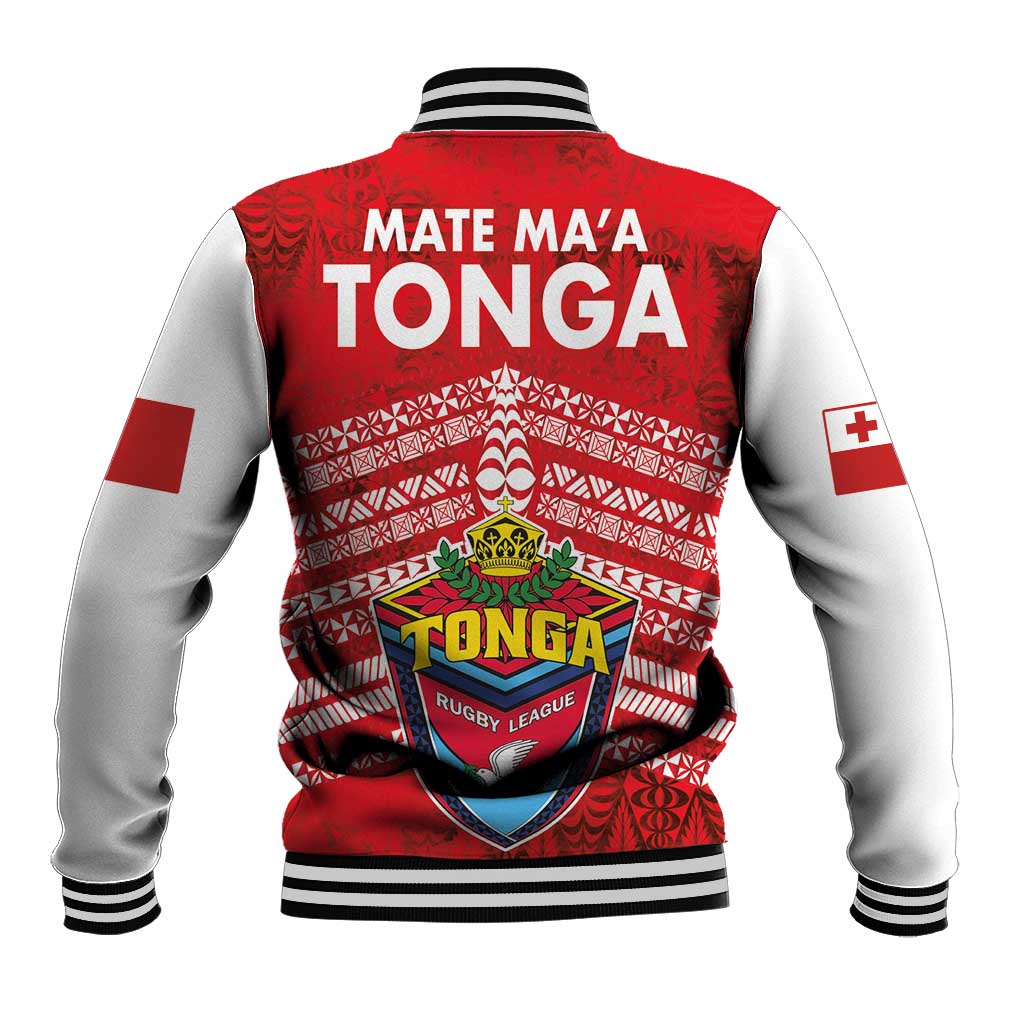 Mate Ma'a Tonga Baseball Jacket Double White Dove and Kupesi Ngatu Art Tattoo LT03 - Polynesian Pride
