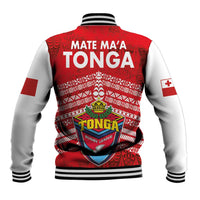 Mate Ma'a Tonga Baseball Jacket Double White Dove and Kupesi Ngatu Art Tattoo LT03 - Polynesian Pride
