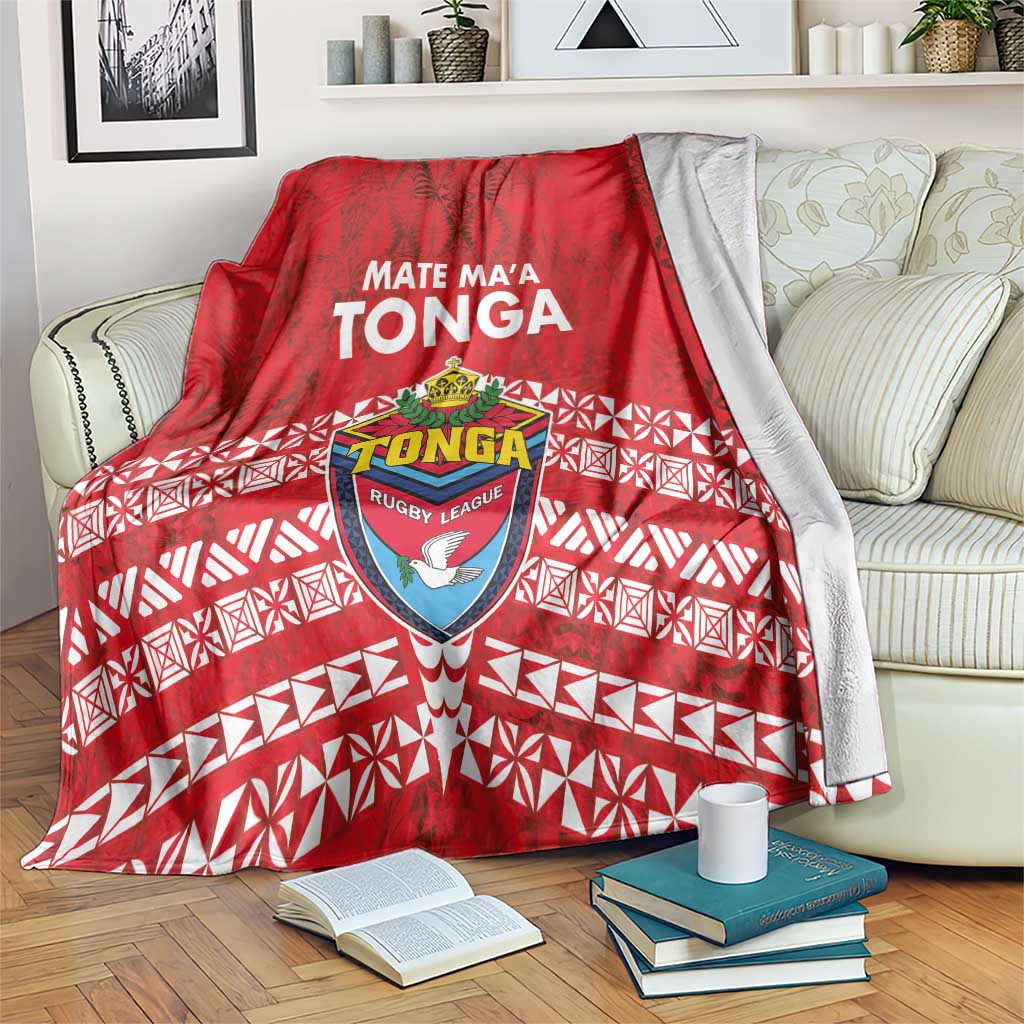 Mate Ma'a Tonga Blanket Double White Dove and Kupesi Ngatu Art Tattoo LT03 Red - Polynesian Pride