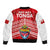 Mate Ma'a Tonga Bomber Jacket Douple White Dove and Kupesi Ngatu Art Tattoo