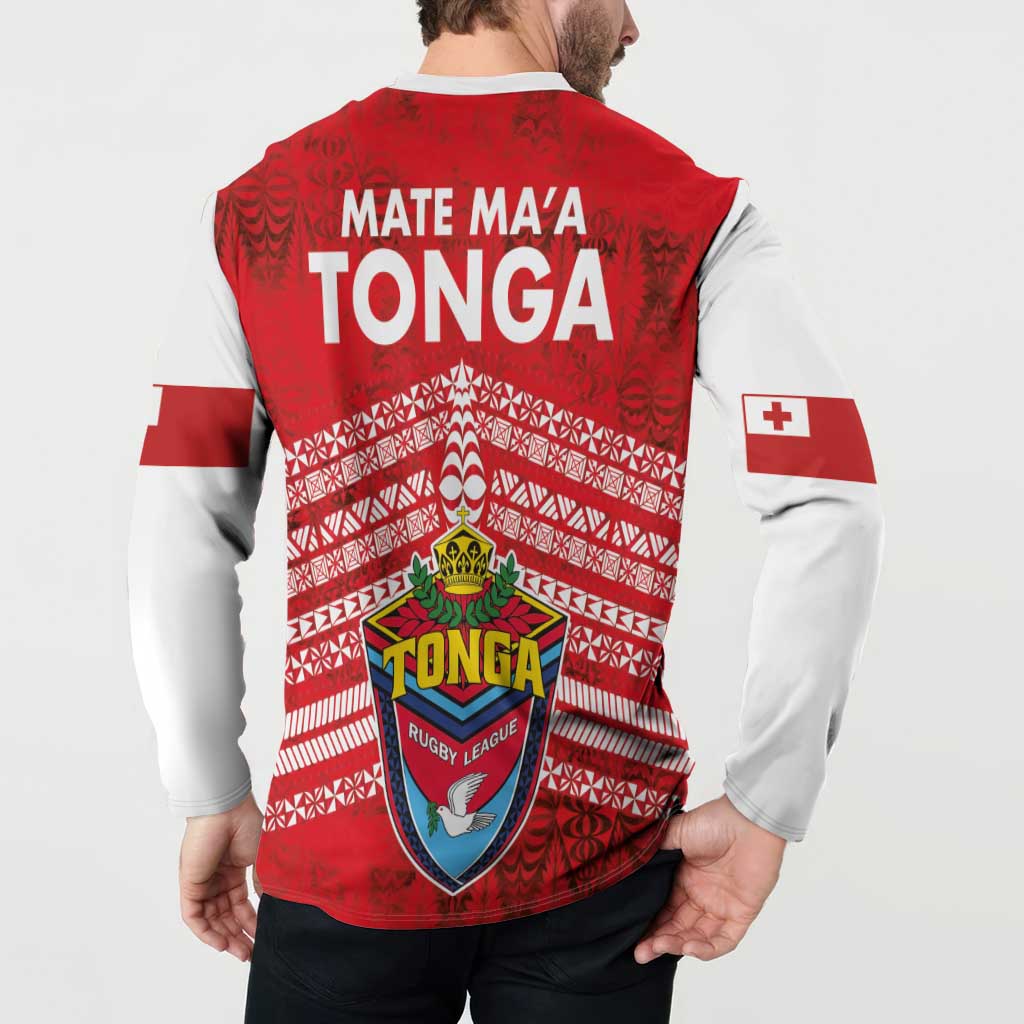 Mate Ma'a Tonga Button Sweatshirt Double White Dove and Kupesi Ngatu Art Tattoo LT03 - Polynesian Pride