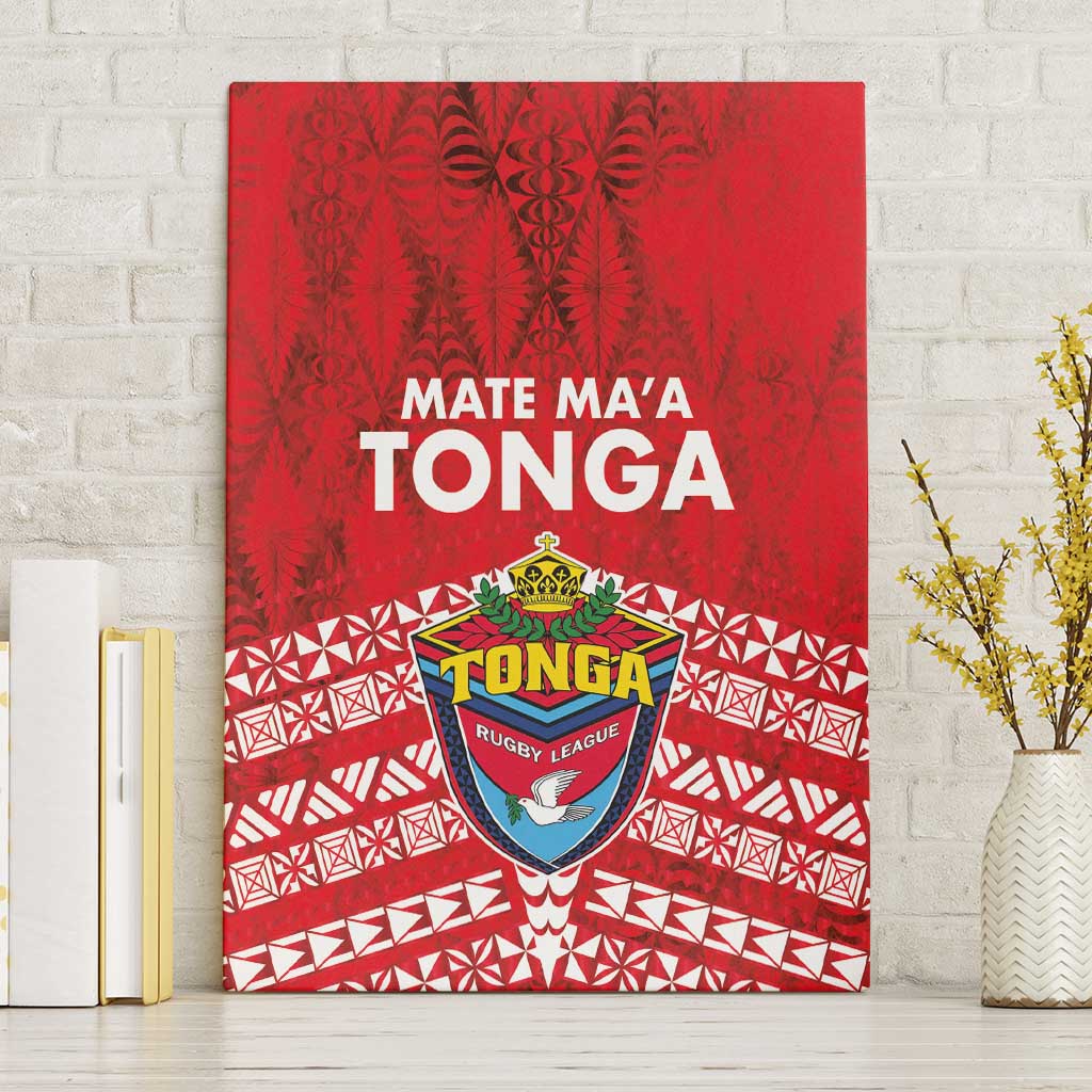 Mate Ma'a Tonga Canvas Wall Art Double White Dove and Kupesi Ngatu Art Tattoo LT03 Without Frame Red - Polynesian Pride