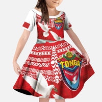 Mate Ma'a Tonga Family Matching Summer Maxi Dress and Hawaiian Shirt Douple White Dove and Kupesi Ngatu Art Tattoo