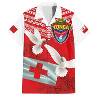 Mate Ma'a Tonga Family Matching Tank Maxi Dress and Hawaiian Shirt Douple White Dove and Kupesi Ngatu Art Tattoo