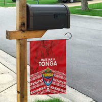 Mate Ma'a Tonga Garden Flag Double White Dove and Kupesi Ngatu Art Tattoo LT03 - Polynesian Pride