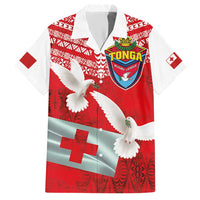 Mate Ma'a Tonga Hawaiian Shirt Double White Dove and Kupesi Ngatu Art Tattoo LT03 Red - Polynesian Pride