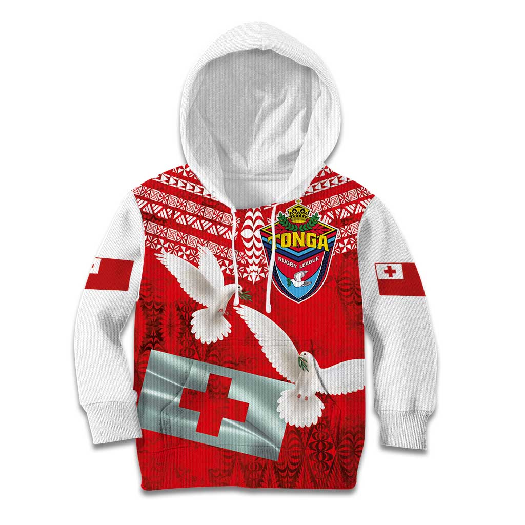 Mate Ma'a Tonga Kid Hoodie Douple White Dove and Kupesi Ngatu Art Tattoo