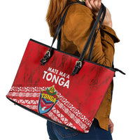 Mate Ma'a Tonga Leather Tote Bag Double White Dove and Kupesi Ngatu Art Tattoo LT03 - Polynesian Pride