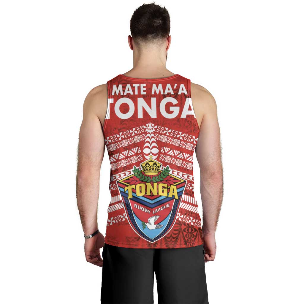 Mate Ma'a Tonga Men Tank Top Double White Dove and Kupesi Ngatu Art Tattoo LT03 - Polynesian Pride