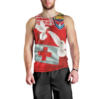 Mate Ma'a Tonga Men Tank Top Double White Dove and Kupesi Ngatu Art Tattoo LT03 - Polynesian Pride