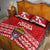 Mate Ma'a Tonga Quilt Bed Set Douple White Dove and Kupesi Ngatu Art Tattoo