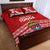 Mate Ma'a Tonga Quilt Bed Set Douple White Dove and Kupesi Ngatu Art Tattoo