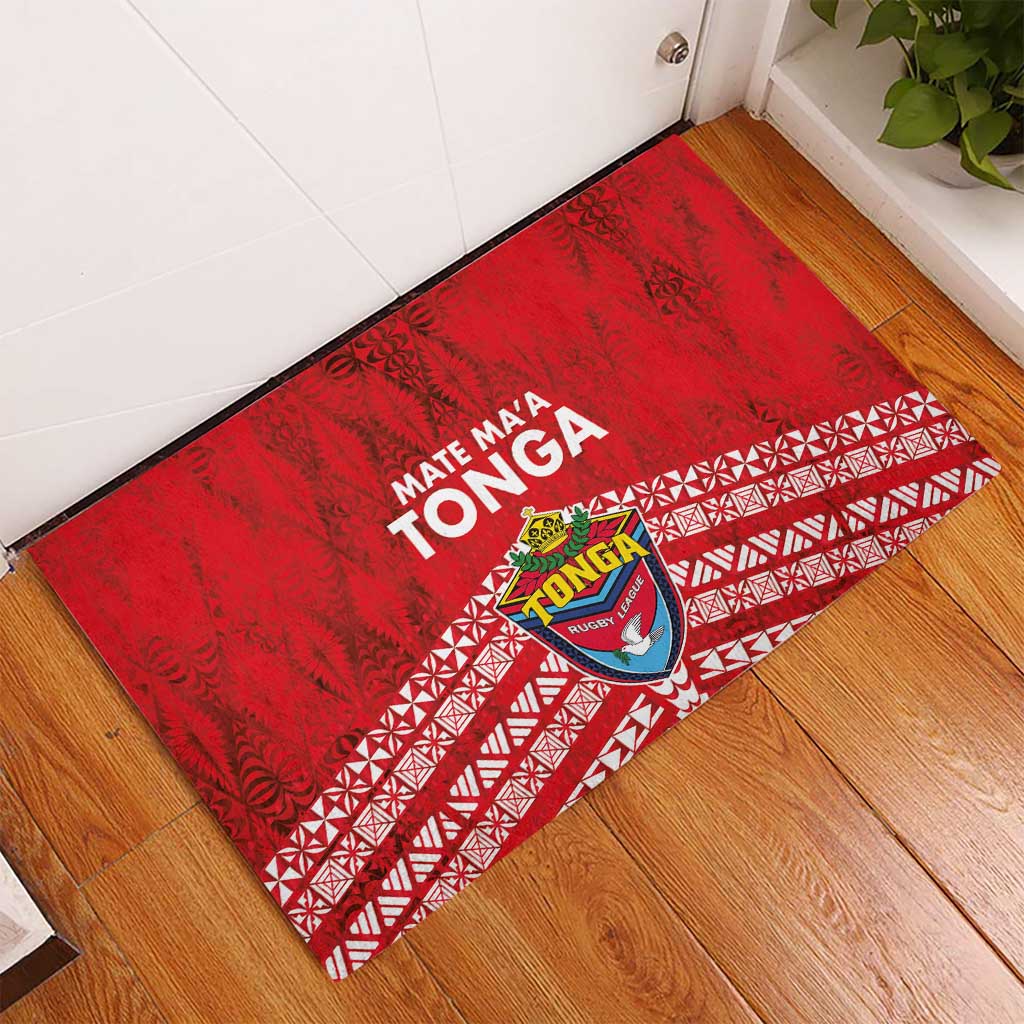 Mate Ma'a Tonga Rubber Doormat Double White Dove and Kupesi Ngatu Art Tattoo LT03 - Polynesian Pride