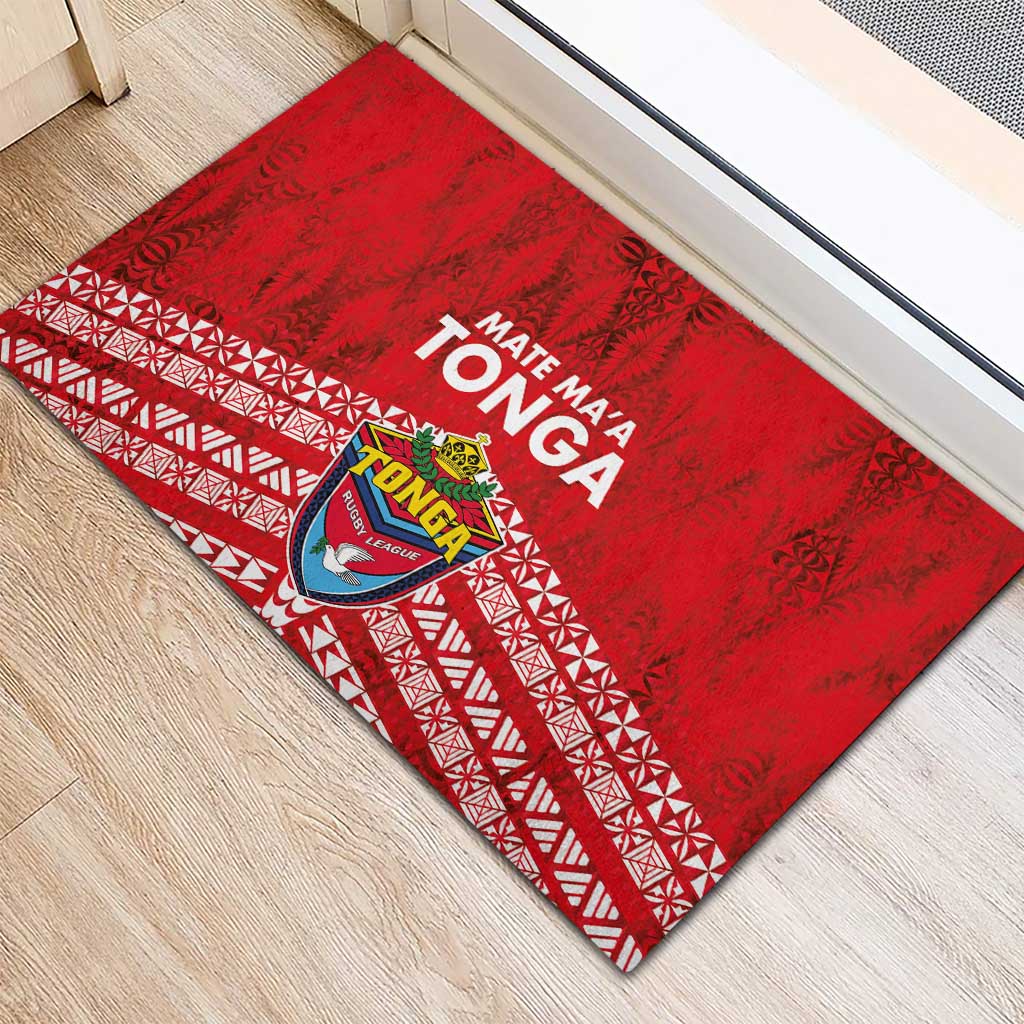 Mate Ma'a Tonga Rubber Doormat Double White Dove and Kupesi Ngatu Art Tattoo LT03 - Polynesian Pride