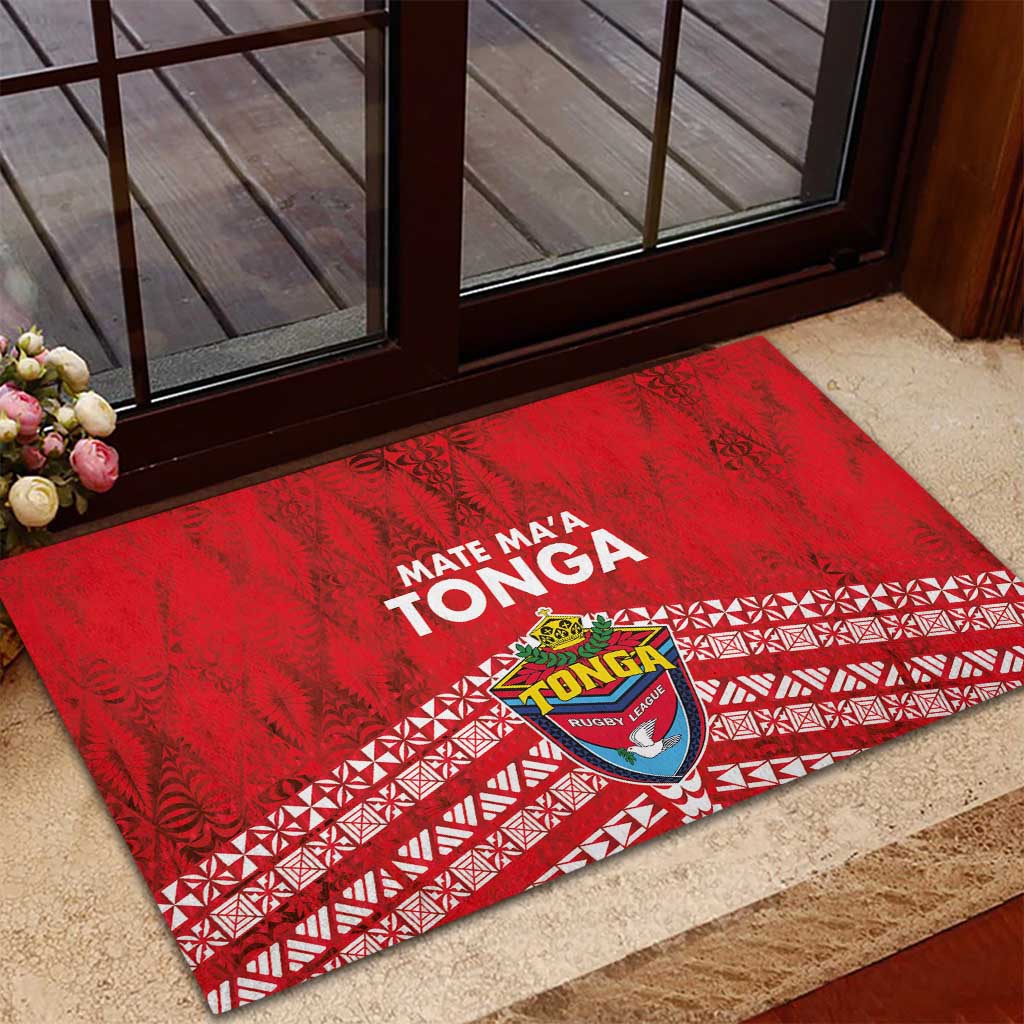 Mate Ma'a Tonga Rubber Doormat Double White Dove and Kupesi Ngatu Art Tattoo LT03 - Polynesian Pride