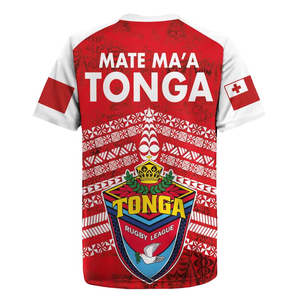 Mate Ma'a Tonga Rugby Jersey Double White Dove and Kupesi Ngatu Art Tattoo LT03 - Polynesian Pride