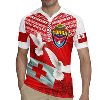 Mate Ma'a Tonga Rugby Jersey Double White Dove and Kupesi Ngatu Art Tattoo LT03 - Polynesian Pride