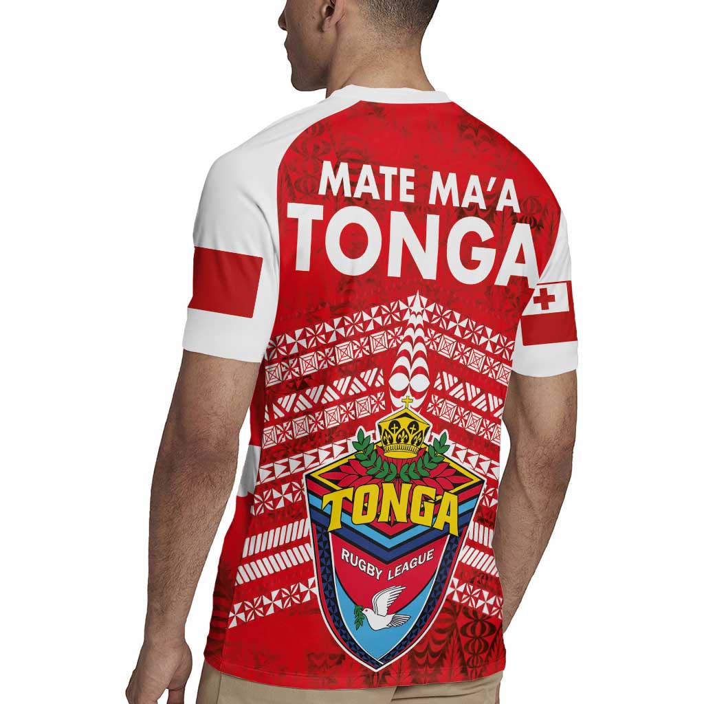 Mate Ma'a Tonga Rugby Jersey Double White Dove and Kupesi Ngatu Art Tattoo LT03 - Polynesian Pride