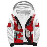 Mate Ma'a Tonga Sherpa Hoodie Double White Dove and Kupesi Ngatu Art Tattoo LT03 Unisex Red - Polynesian Pride