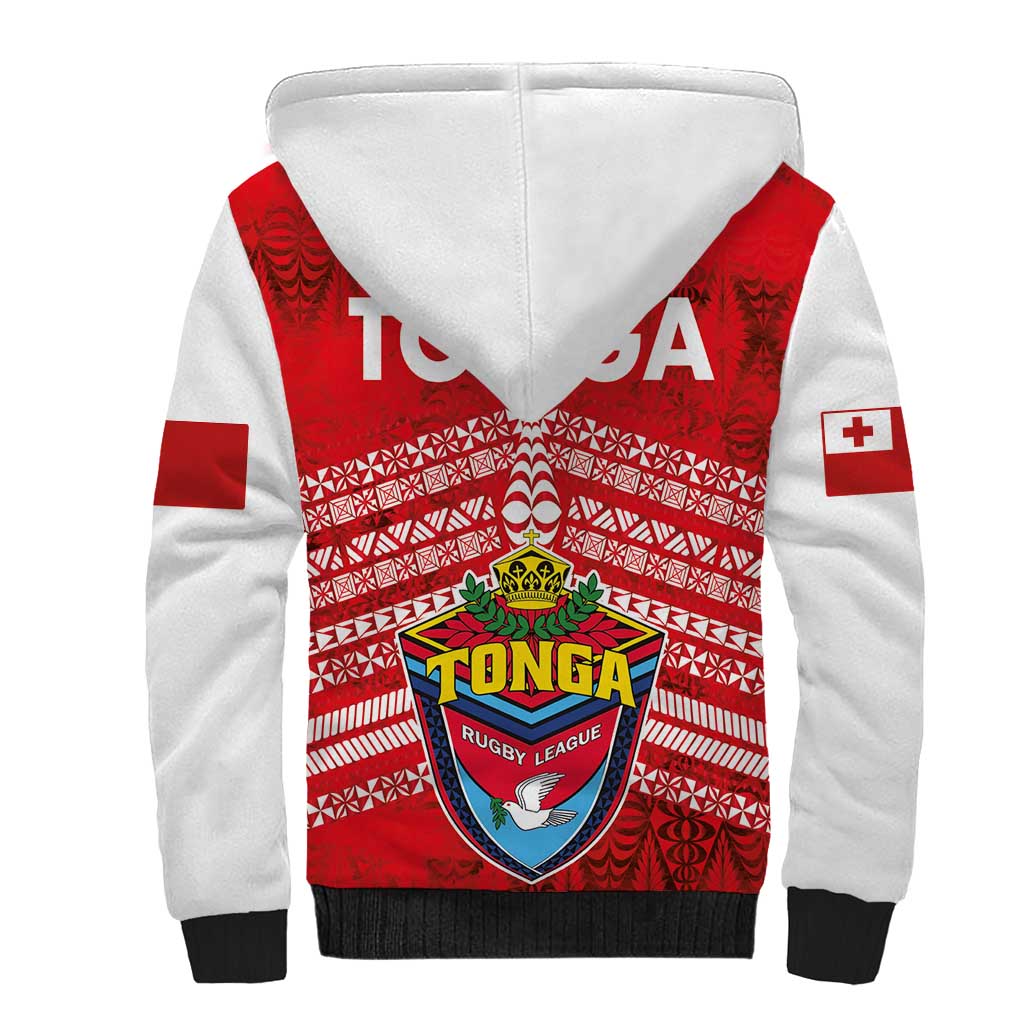 Mate Ma'a Tonga Sherpa Hoodie Double White Dove and Kupesi Ngatu Art Tattoo LT03 - Polynesian Pride