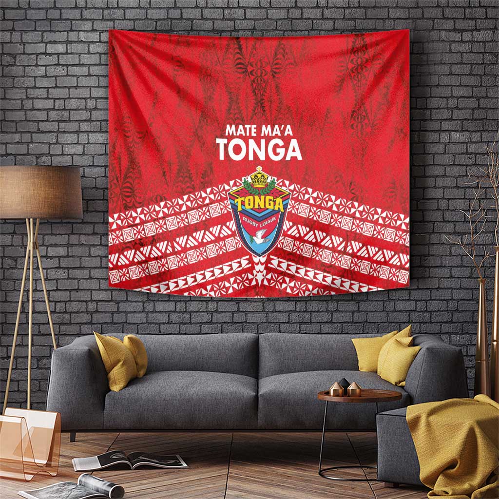 Mate Ma'a Tonga Tapestry Douple White Dove and Kupesi Ngatu Art Tattoo