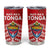 Mate Ma'a Tonga Tumbler Cup Double White Dove and Kupesi Ngatu Art Tattoo