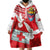 Mate Ma'a Tonga Wearable Blanket Hoodie Douple White Dove and Kupesi Ngatu Art Tattoo