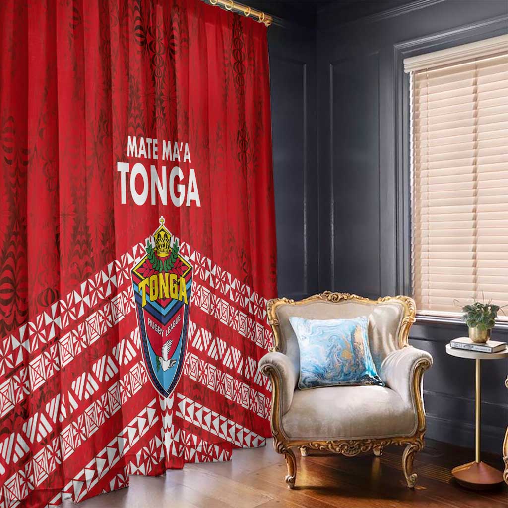 Mate Ma'a Tonga Window Curtain Double White Dove and Kupesi Ngatu Art Tattoo LT03 - Polynesian Pride