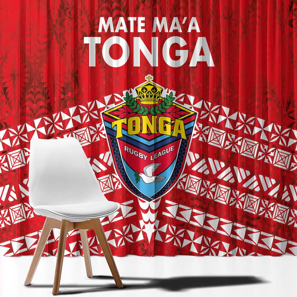 Mate Ma'a Tonga Window Curtain Double White Dove and Kupesi Ngatu Art Tattoo LT03 - Polynesian Pride