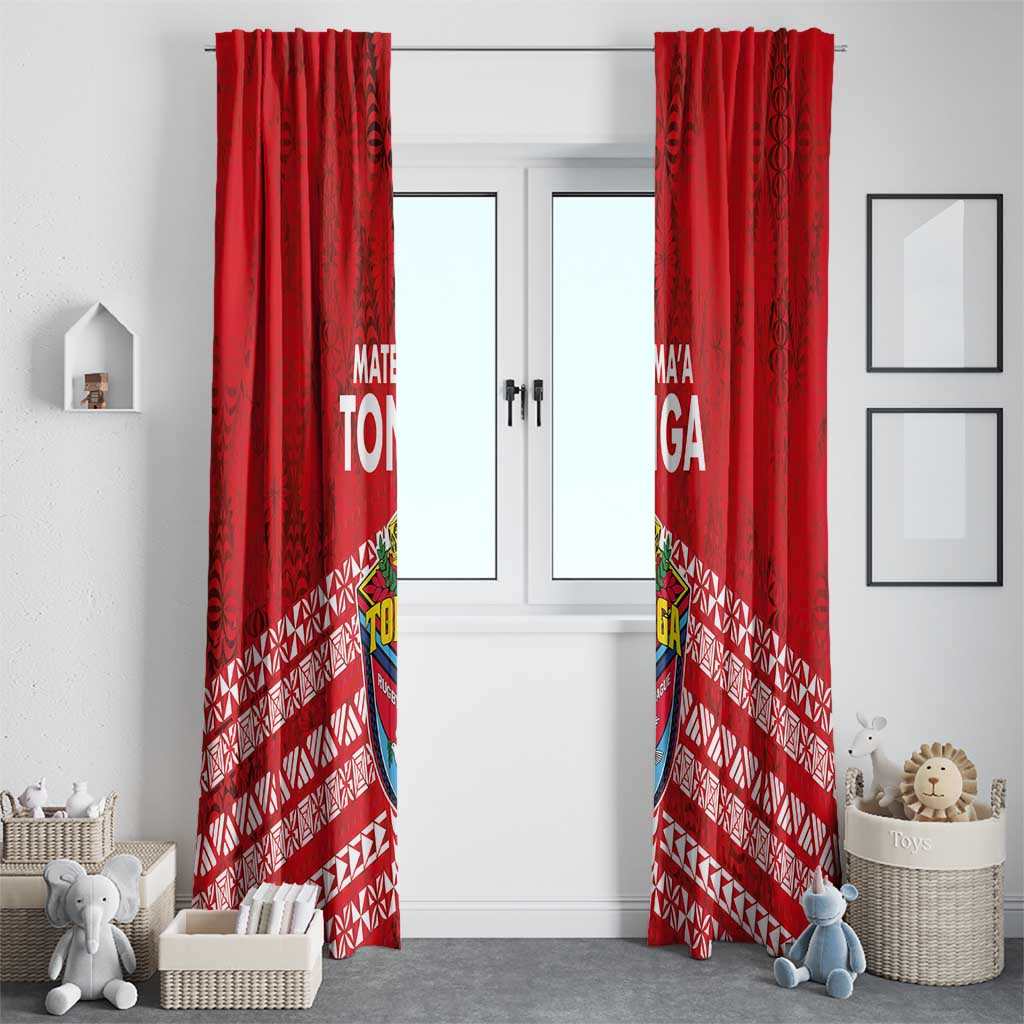 Mate Ma'a Tonga Window Curtain Double White Dove and Kupesi Ngatu Art Tattoo LT03 - Polynesian Pride