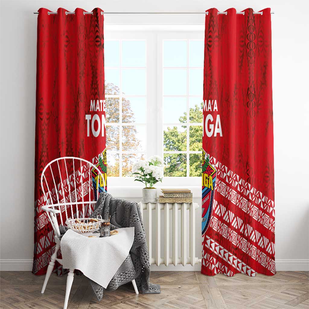 Mate Ma'a Tonga Window Curtain Double White Dove and Kupesi Ngatu Art Tattoo LT03 - Polynesian Pride