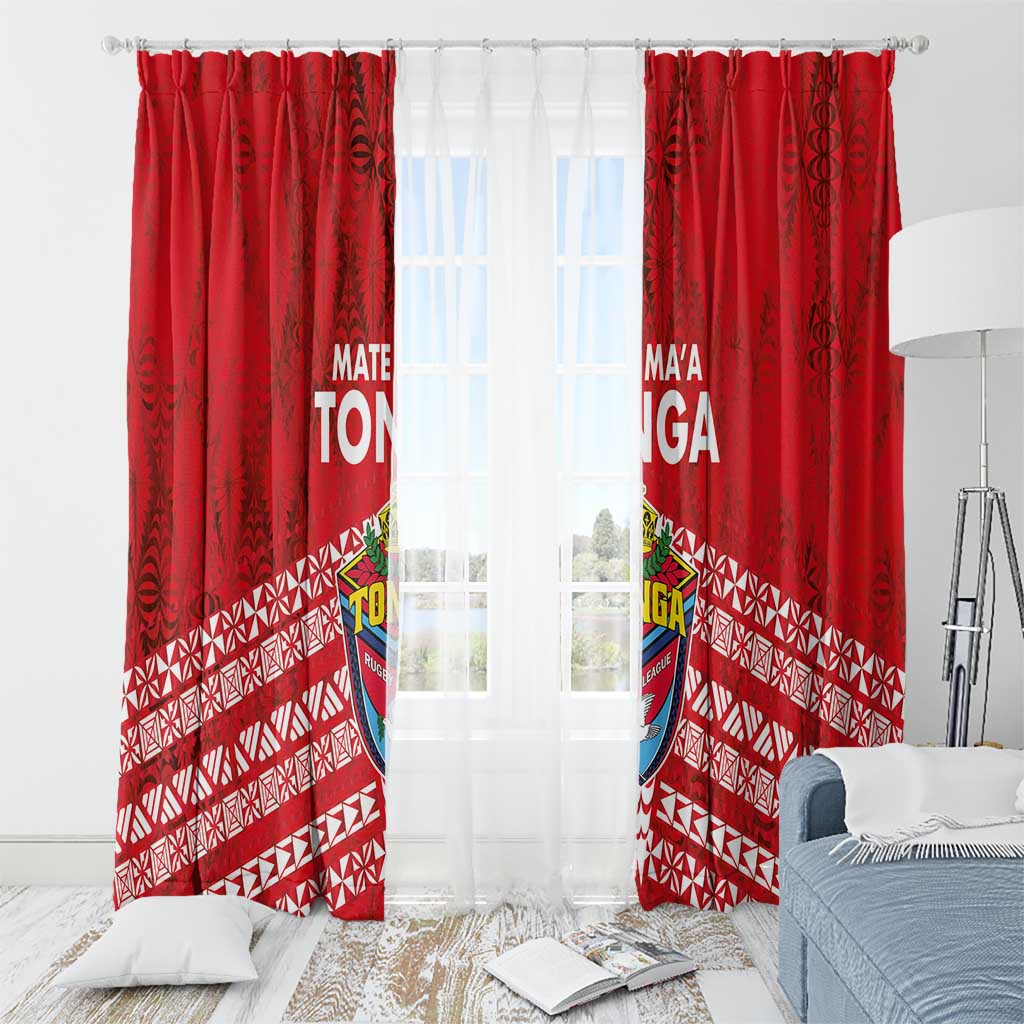 Mate Ma'a Tonga Window Curtain Double White Dove and Kupesi Ngatu Art Tattoo LT03 - Polynesian Pride