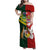 Custom Mate Ma'a Tonga and Australia Kangaroo Family Matching Off Shoulder Maxi Dress and Hawaiian Shirt Nation Seal with Mascot Aboriginal and Tongan Kupesi Ngatu Art