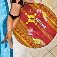 Rotuma Island Beach Blanket Fijian Tapa with Polynesian Art and Hibiscus