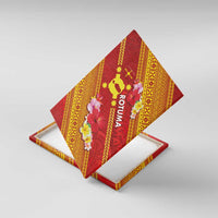 Rotuma Island Canvas Wall Art Fijian Tapa with Polynesian Art and Hibiscus