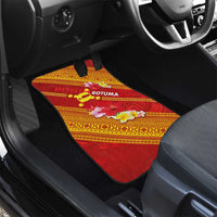 Rotuma Island Car Mats Fijian Tapa with Polynesian Art and Hibiscus