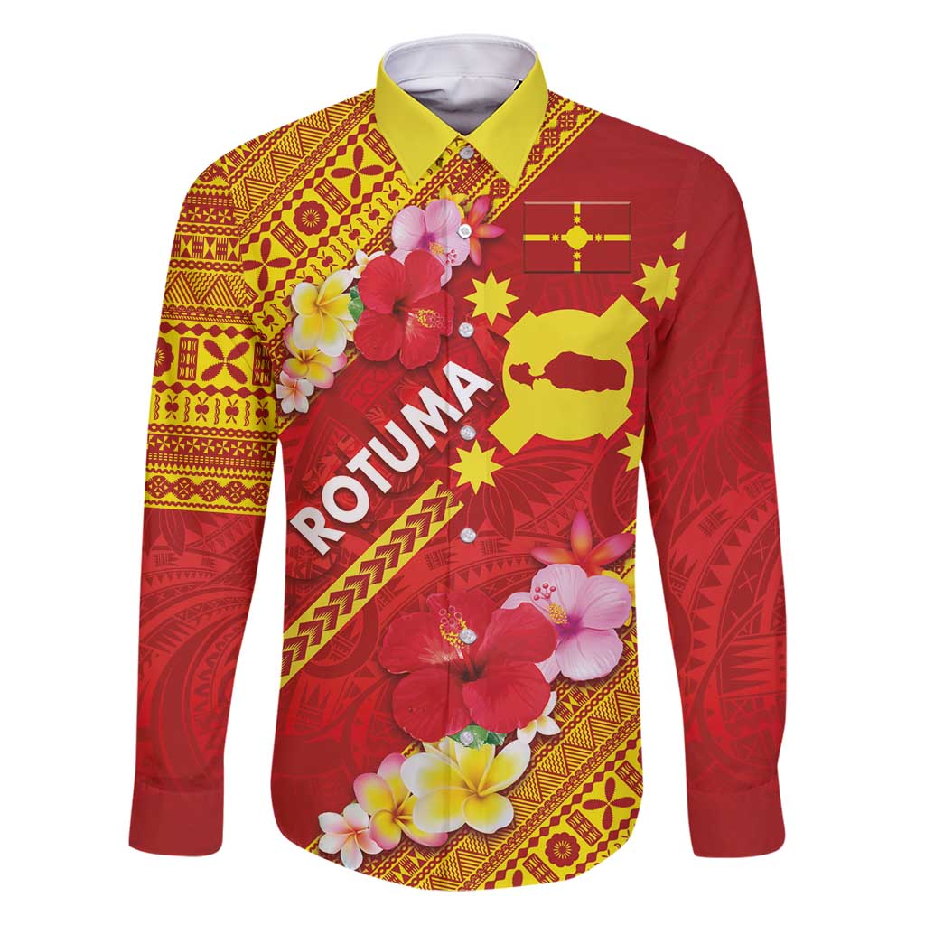 Rotuma Island Family Matching Long Sleeve Bodycon Dress and Hawaiian Shirt Fijian Tapa with Polynesian Art and Hibiscus