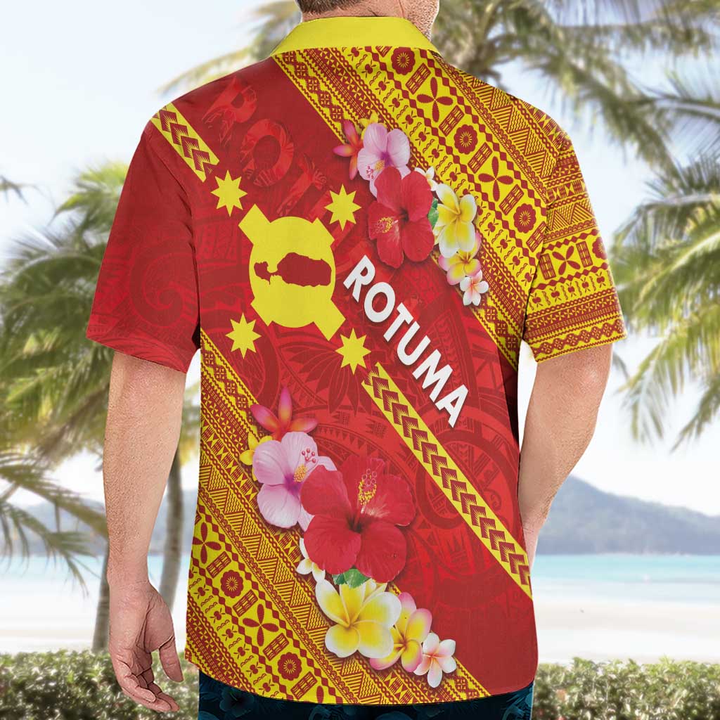 Rotuma Island Hawaiian Shirt Fijian Tapa with Polynesian Art and Hibiscus