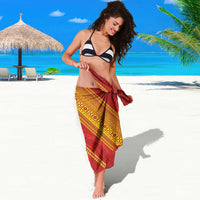 Rotuma Island Sarong Fijian Tapa with Polynesian Art and Hibiscus