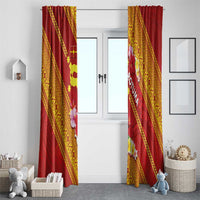 Rotuma Island Window Curtain Fijian Tapa with Polynesian Art and Hibiscus