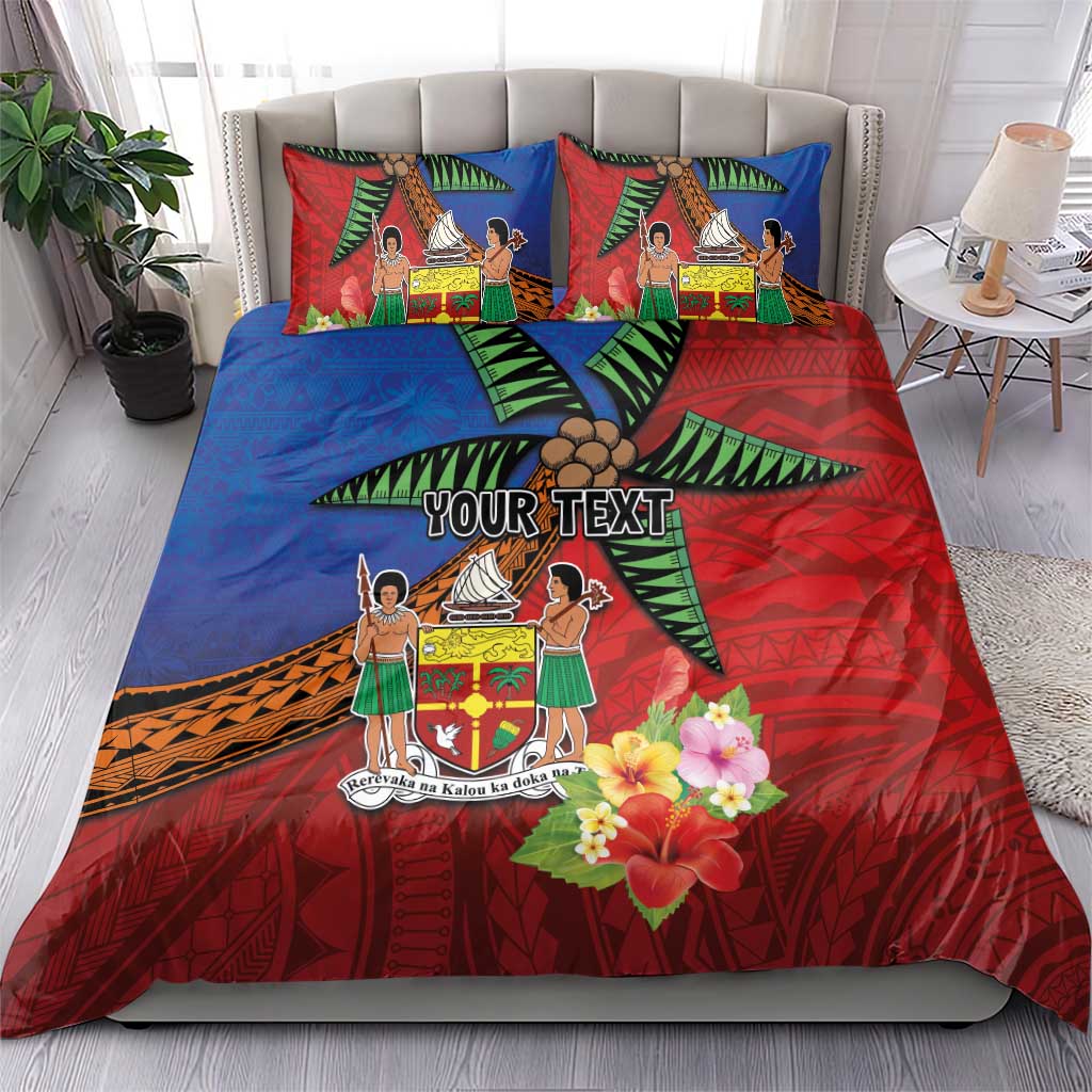 Personalised Fiji and Rotuma Together Bedding Set Fjian Masi and Pacific Pattern Mix Culture