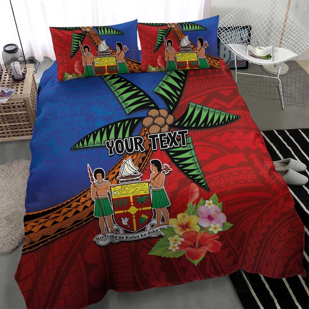 Personalised Fiji and Rotuma Together Bedding Set Fjian Masi and Pacific Pattern Mix Culture