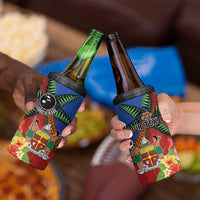 Personalised Fiji and Rotuma Together 4 in 1 Can Cooler Tumbler Fjian Masi and Pacific Pattern Mix Culture