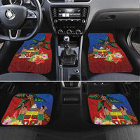 Personalised Fiji and Rotuma Together Car Mats Fjian Masi and Pacific Pattern Mix Culture