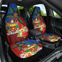 Personalised Fiji and Rotuma Together Car Seat Cover Fjian Masi and Pacific Pattern Mix Culture