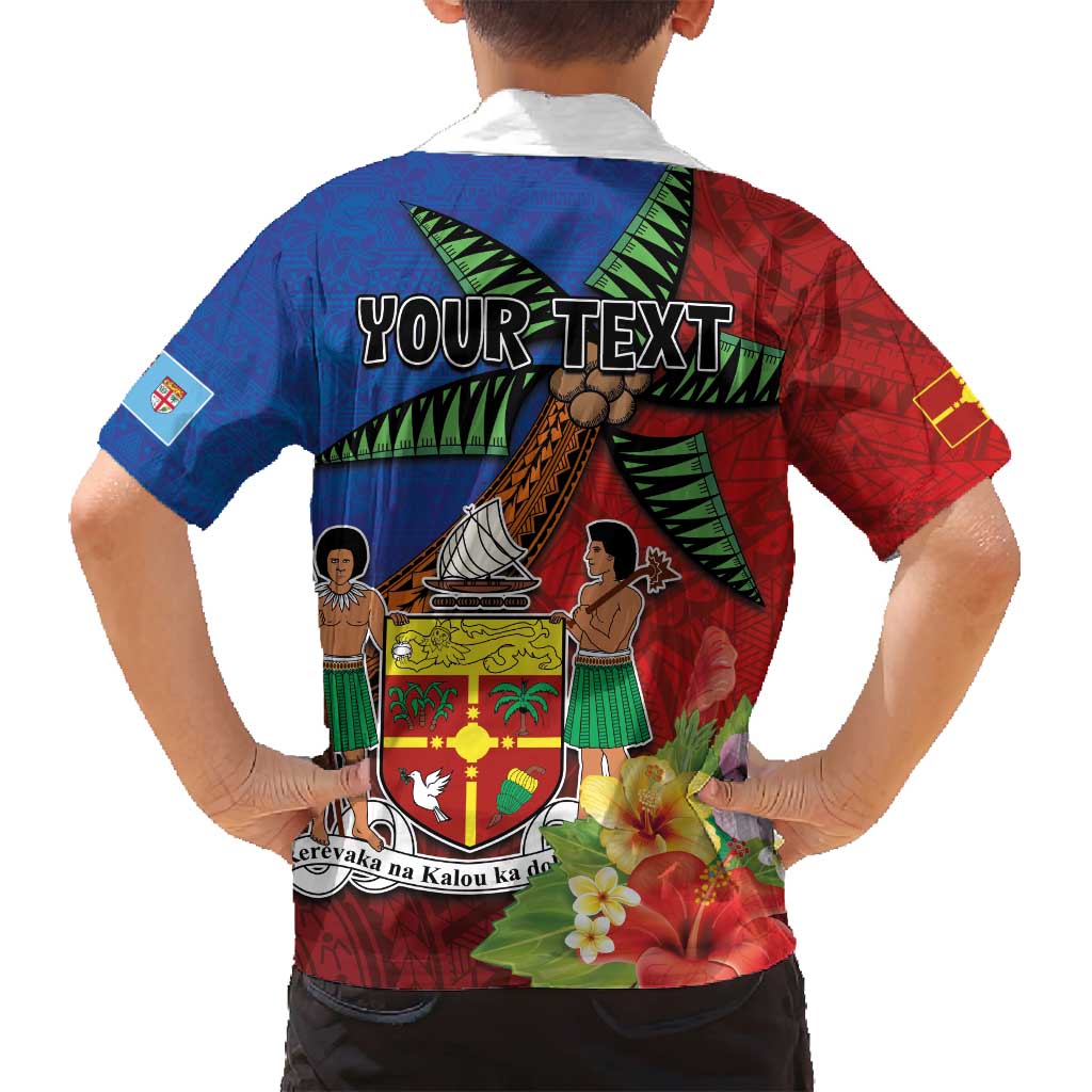 Personalised Fiji and Rotuma Together Family Matching Puletasi and Hawaiian Shirt Fjian Masi and Pacific Pattern Mix Culture