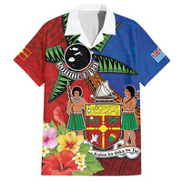 Personalised Fiji and Rotuma Together Family Matching Short Sleeve Bodycon Dress and Hawaiian Shirt Fjian Masi and Pacific Pattern Mix Culture