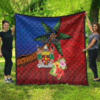 Personalised Fiji and Rotuma Together Quilt Fjian Masi and Pacific Pattern Mix Culture