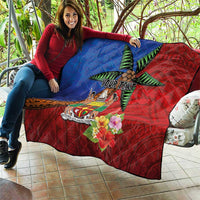 Personalised Fiji and Rotuma Together Quilt Fjian Masi and Pacific Pattern Mix Culture